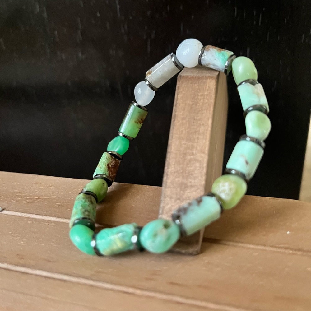 Chrysoprase Natural Stone Crystal 8mm Beaded Stretch Bracelet #2